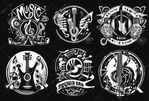 music band sound tattoo idea