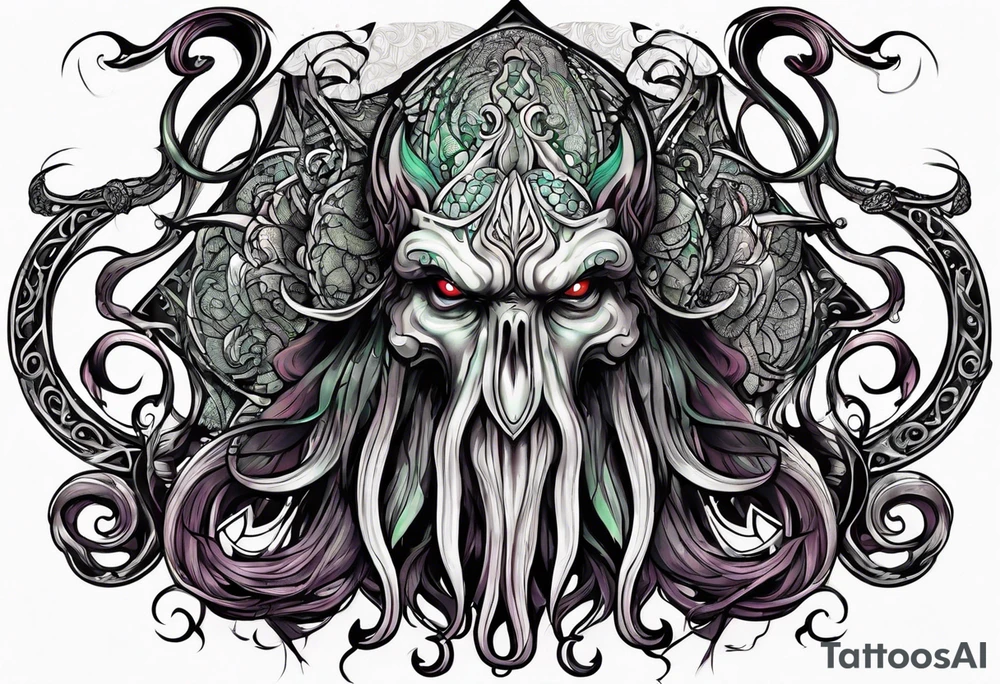 Cthulhu arm sleeve tattoo idea