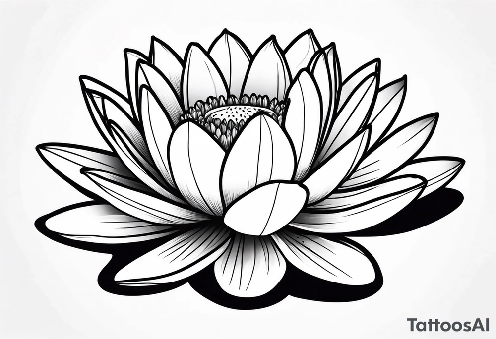 single stem water lily flower tattoo idea