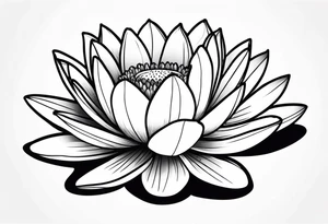 single stem water lily flower tattoo idea