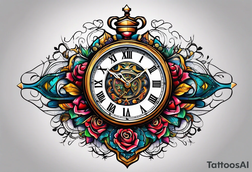 Heartbeat clock lines tattoo idea