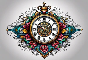 Heartbeat clock lines tattoo idea