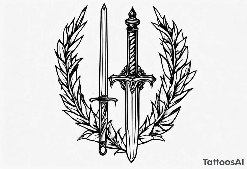 simple memorial tattoo using "13" , laurel leaves and a sword tattoo idea simple memorial tattoo using "13" , laurel leaves and a sword tattoo idea