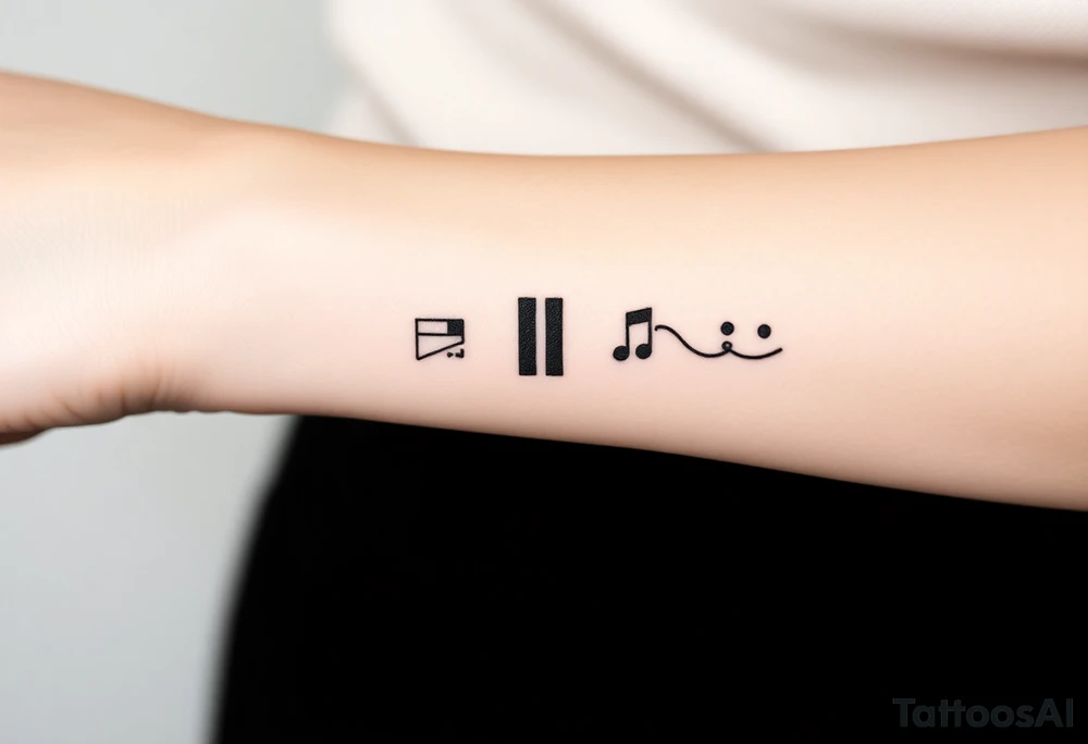 play , pause , stop , rewind tattoo idea