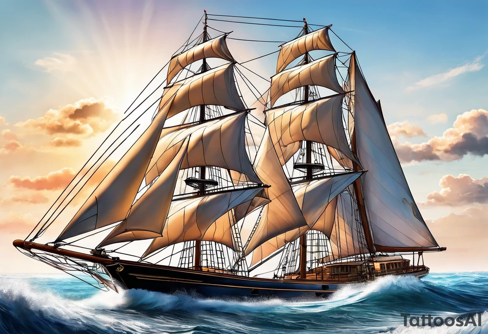 Sail boat tattoo idea