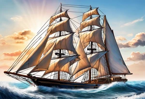 Sail boat tattoo idea