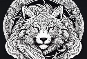 nine tailed fox demon slayer anime leopard skin tattoo idea