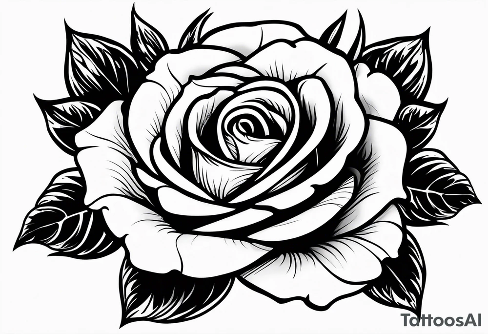 Rose on fire tattoo idea