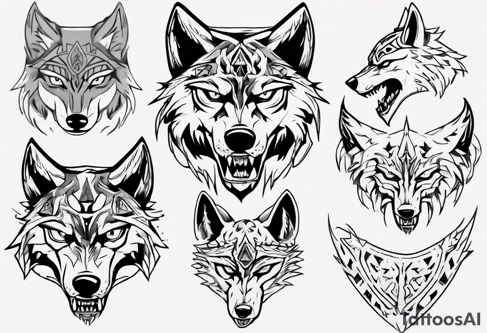 wolf head from zelda tattoo idea