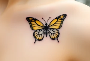 yellow butterfly tattoo idea