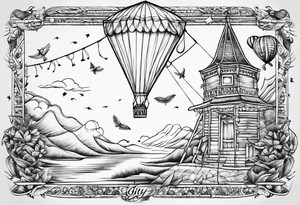 "Go Fly A Kite" spelled out in kite string tattoo idea