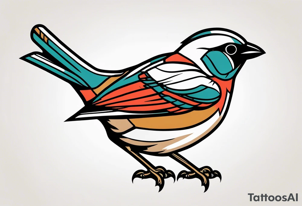 Sparrow traditional tattoo idea