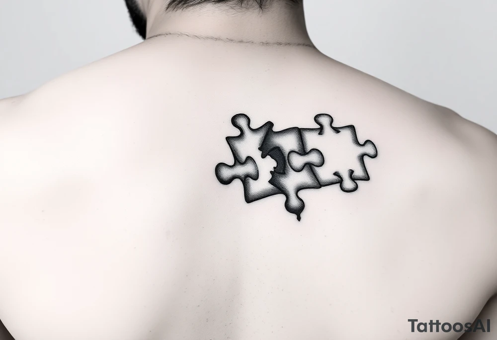 Puzzle pieces on forarm tattoo idea