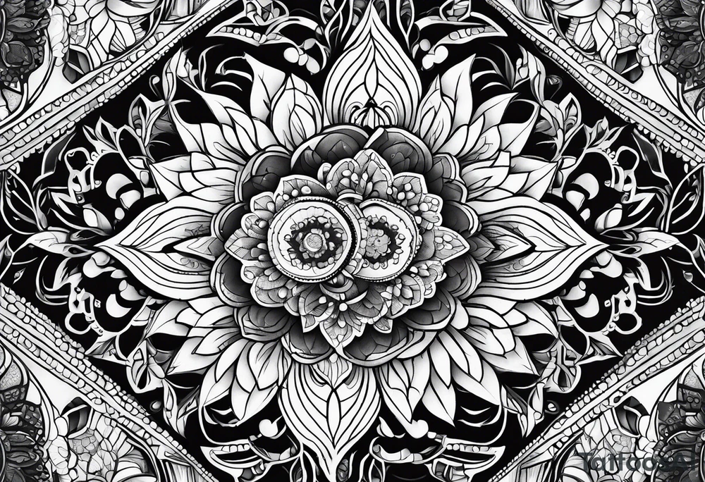 Mandala honeycomb tattoo idea