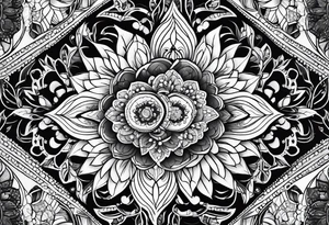 Mandala honeycomb tattoo idea