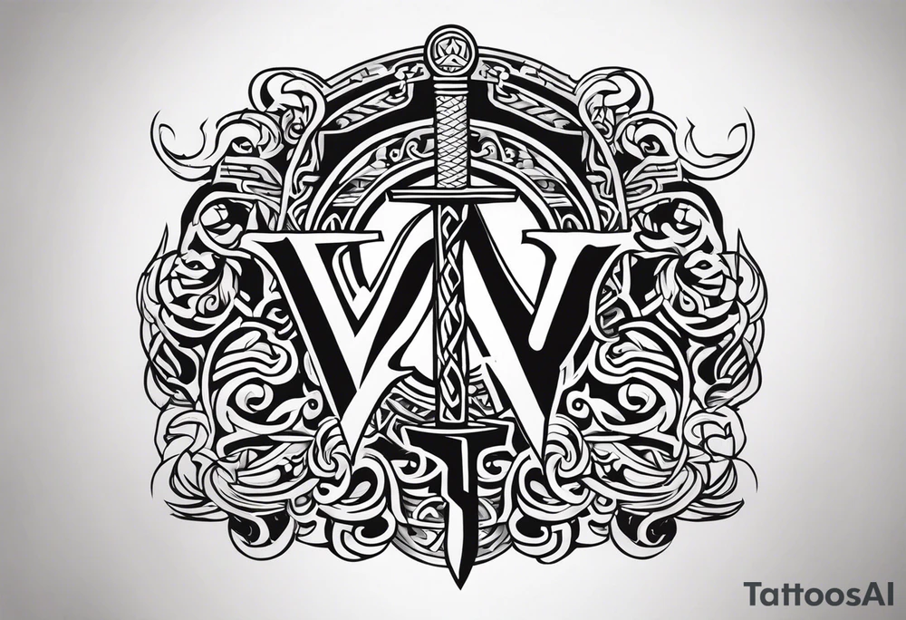 Viking sword Valhalla symbol tattoo idea