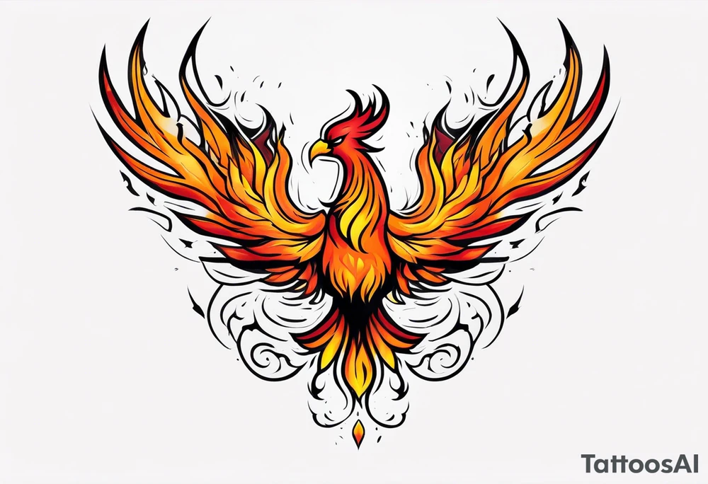 phoenix in fire tattoo idea