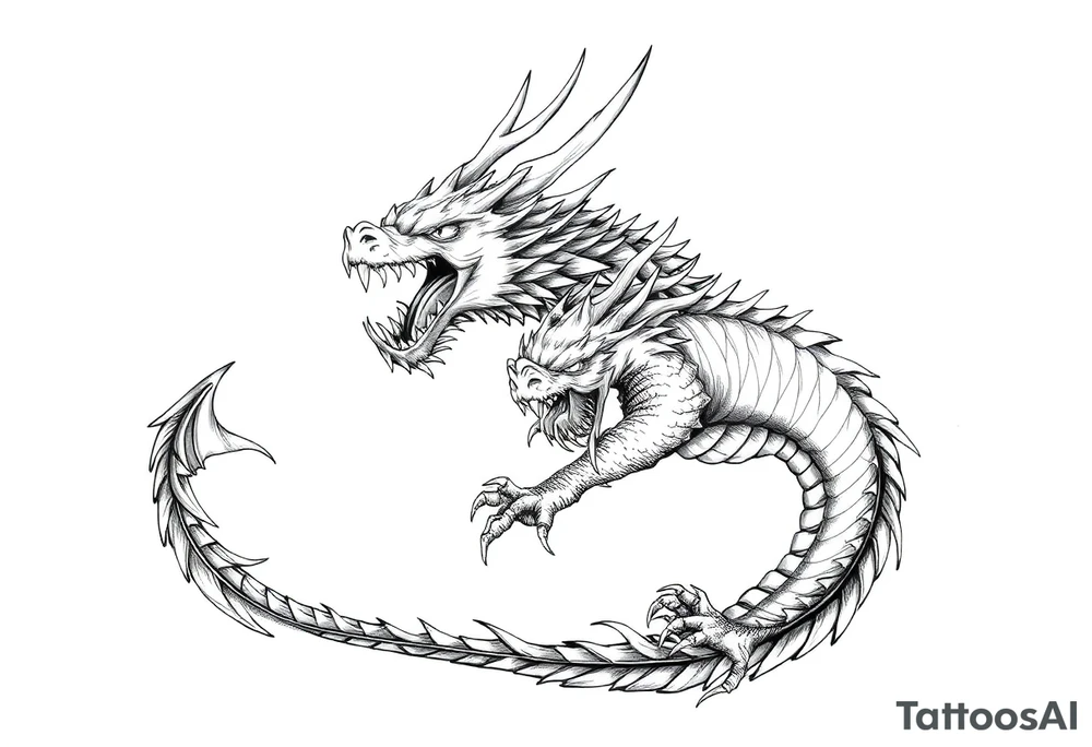 roaring dragons tattoo idea