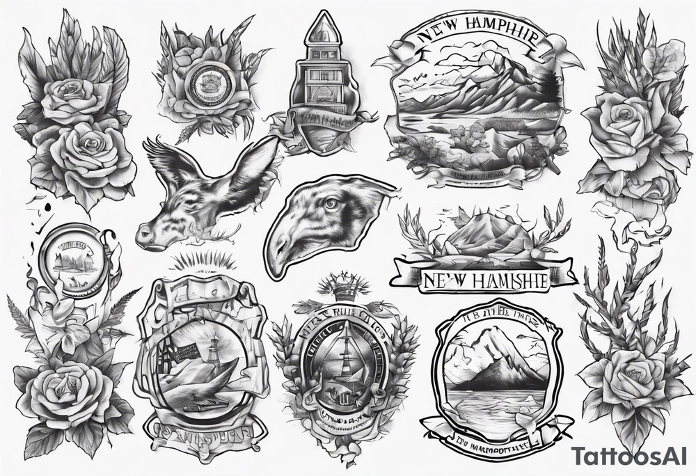 draw the outline of the state of New Hampshire tattoo idea