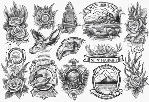 draw the outline of the state of New Hampshire tattoo idea