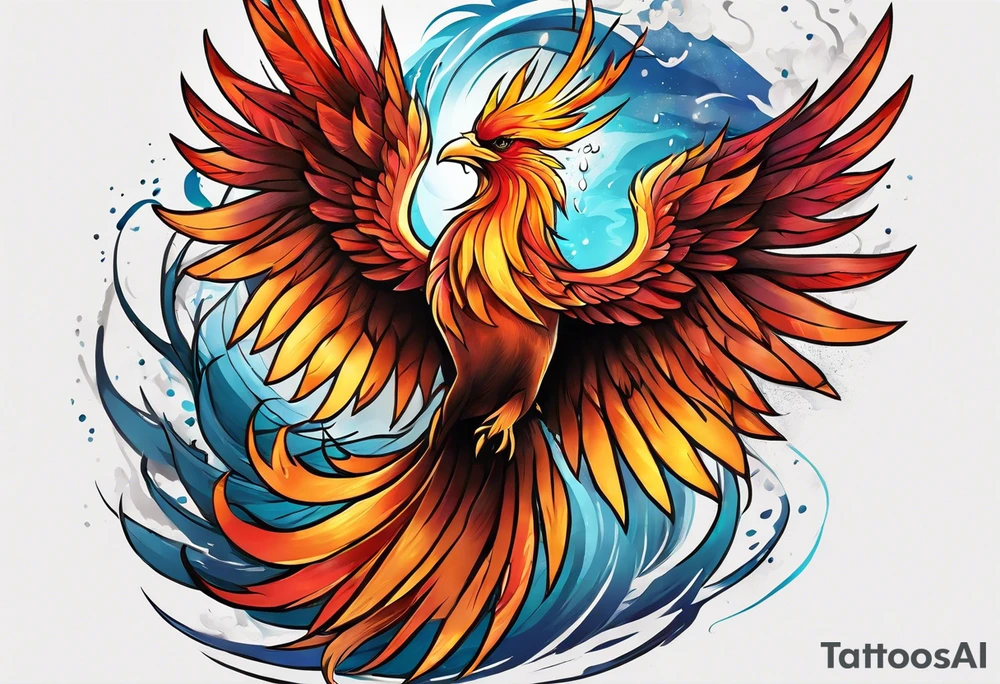 phoenix rising from the ashes tattoo idea