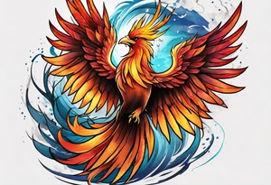 phoenix rising from the ashes tattoo idea