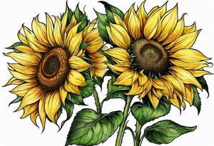 Sunflower for a male tattoo idea
