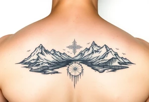 Lands and animals based on the Earth children’s series of books incorporating Neolithic people Arctic tundra mountains and a river tattoo idea