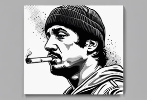 rocky balboa smoking cigarette tattoo idea