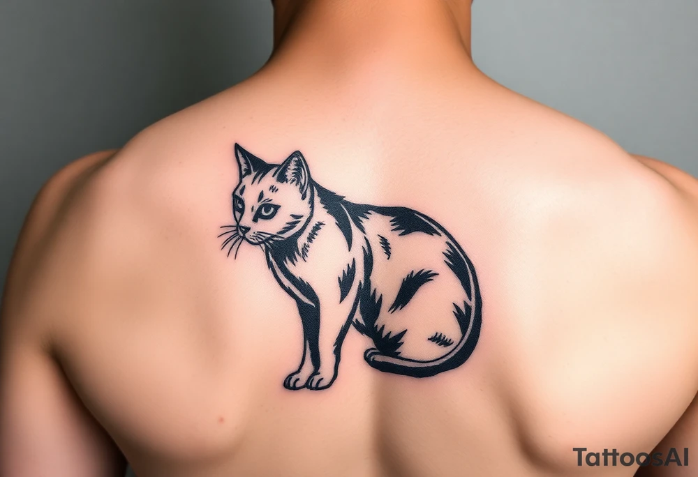 black cat tattoo idea