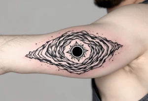 Parallel worlds centered by a black hole tattoo idea