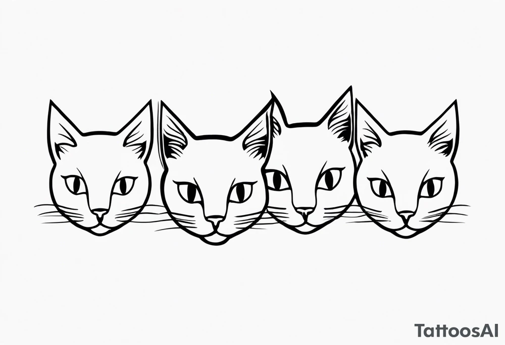 Three tiny cats tattoo idea