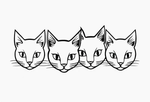 Three tiny cats tattoo idea
