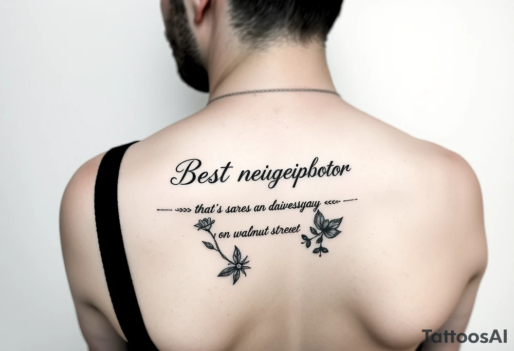 Best friend/neighbor that’s shares a driveway on walnut street that loves wildflowers and witchy things tattoo idea