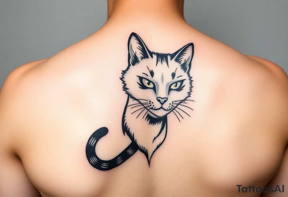 black cat tattoo idea