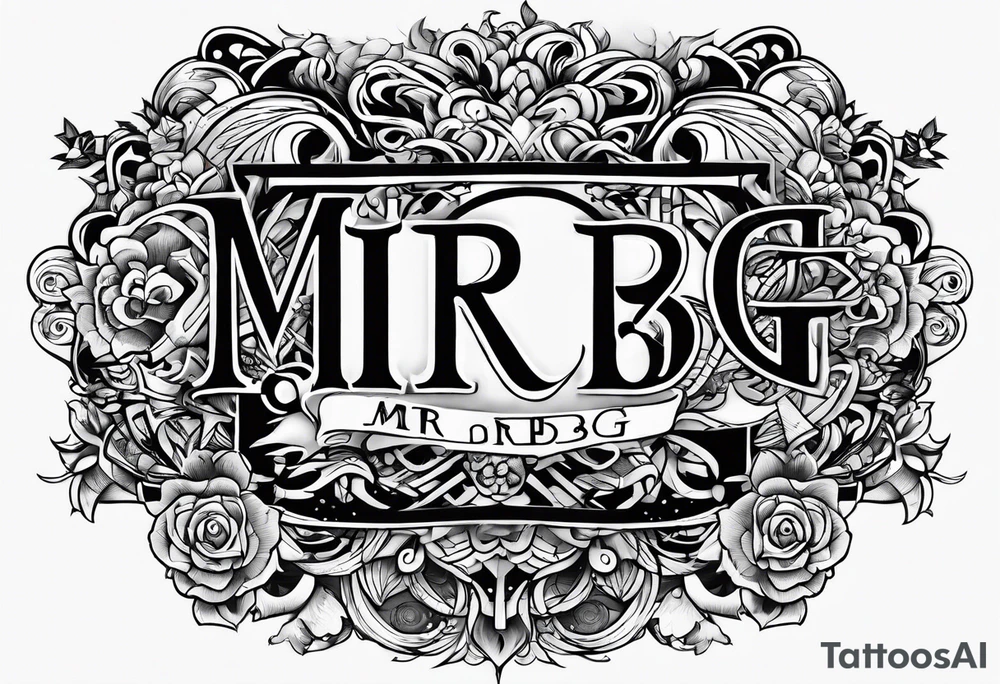 only letters "MRBG" tattoo idea