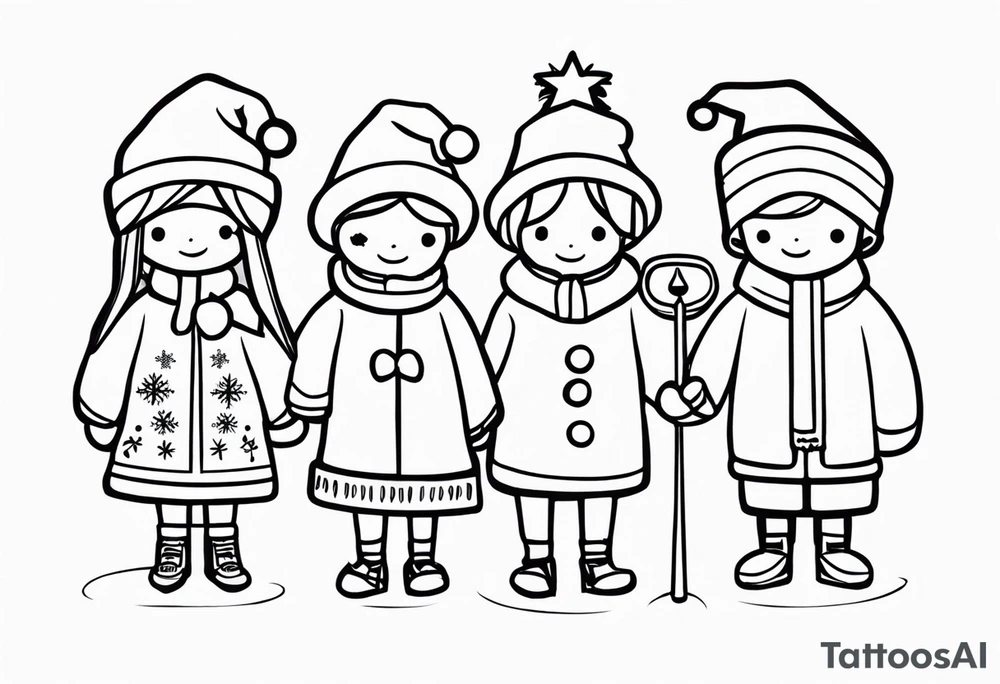 christmas carolers tattoo idea