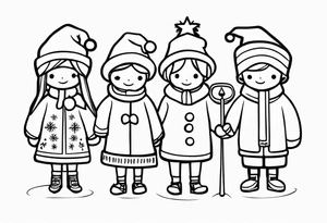 christmas carolers tattoo idea