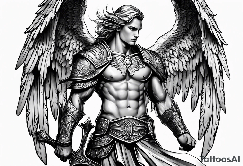 Angel warrior tattoo idea