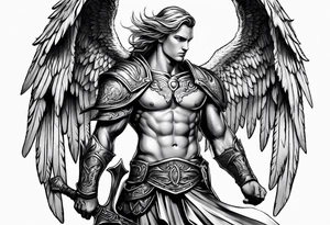 Angel warrior tattoo idea