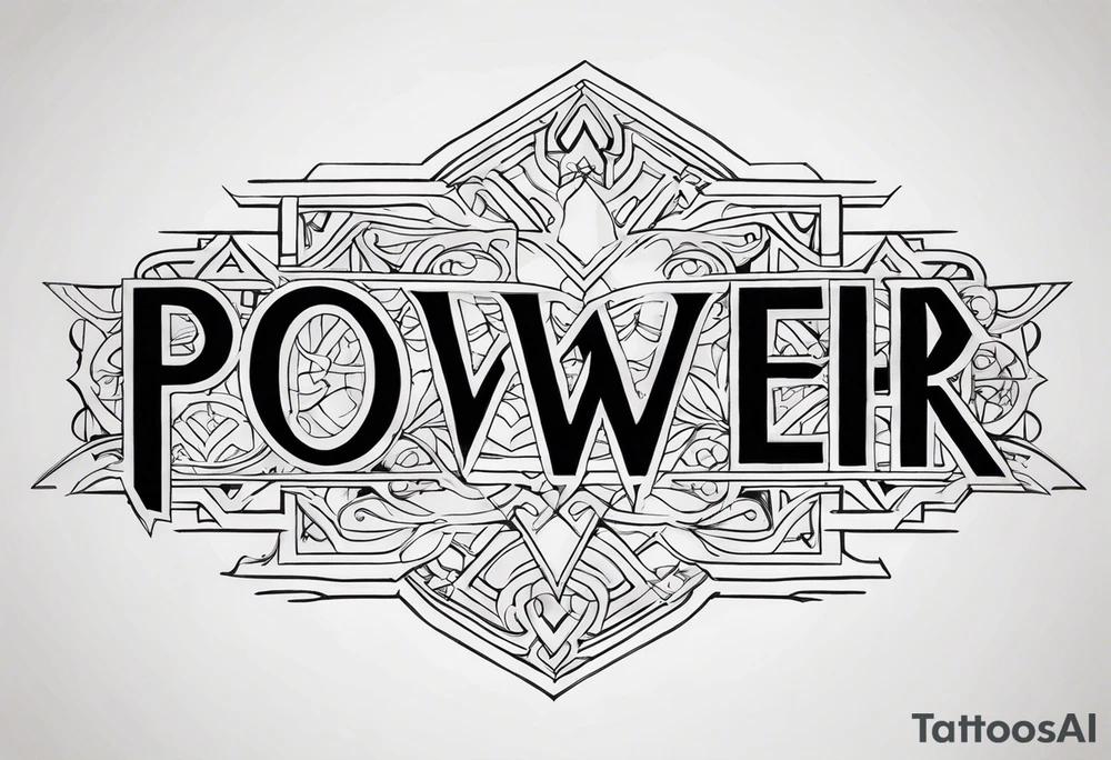 power text horizontal tattoo idea
