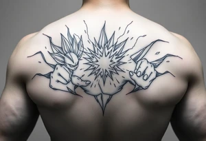 legendary dragonball z scene with energy aura and power effects tattoo idea