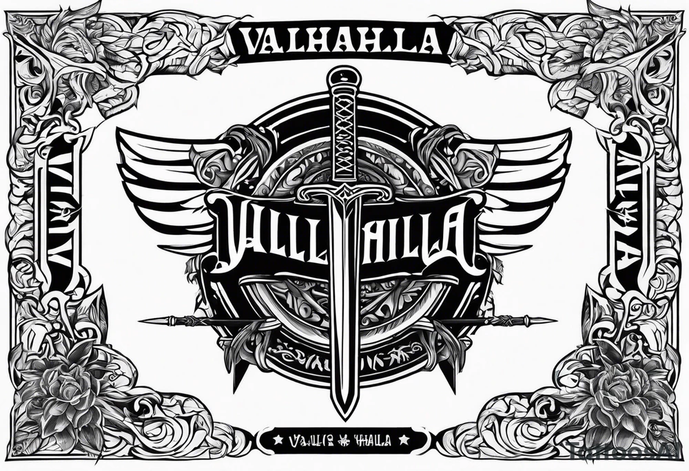 Valhalla sword tattoo idea