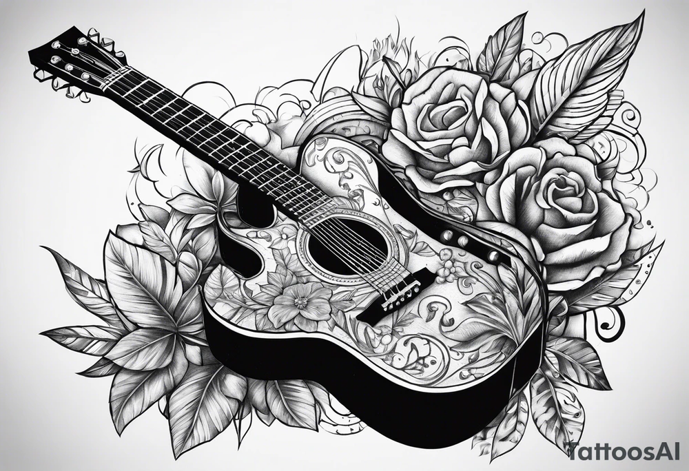 Guitar Cross Country tattoo idea