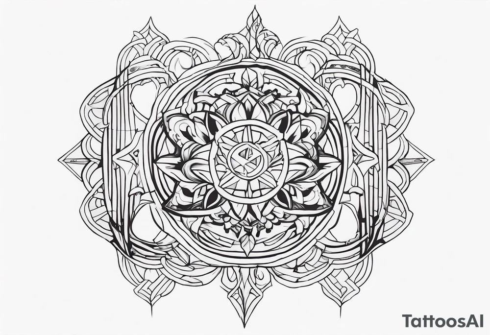 Deathcore style pattern on chest tattoo idea