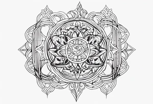 Deathcore style pattern on chest tattoo idea