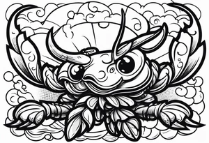 Crawfish with a gun in each claw tattoo idea