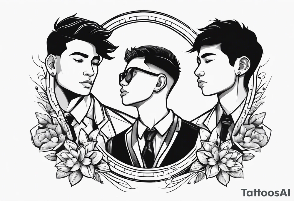 Use the word resilience and represent 2 boys and 1 mom tattoo idea