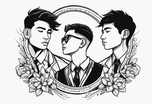 Use the word resilience and represent 2 boys and 1 mom tattoo idea
