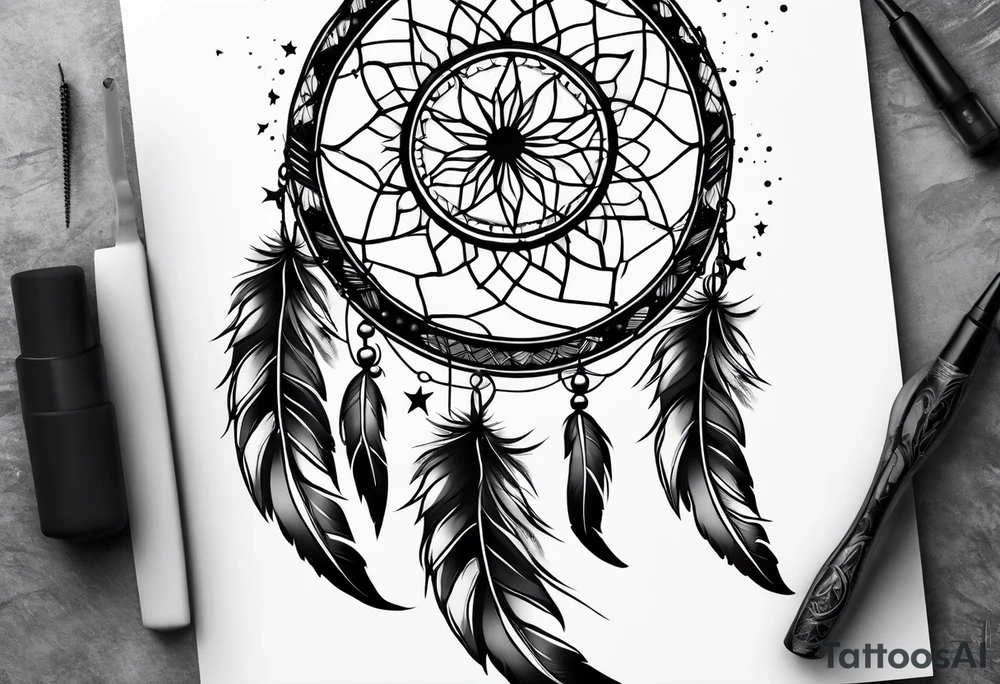 Dark Dream catcher tattoo idea